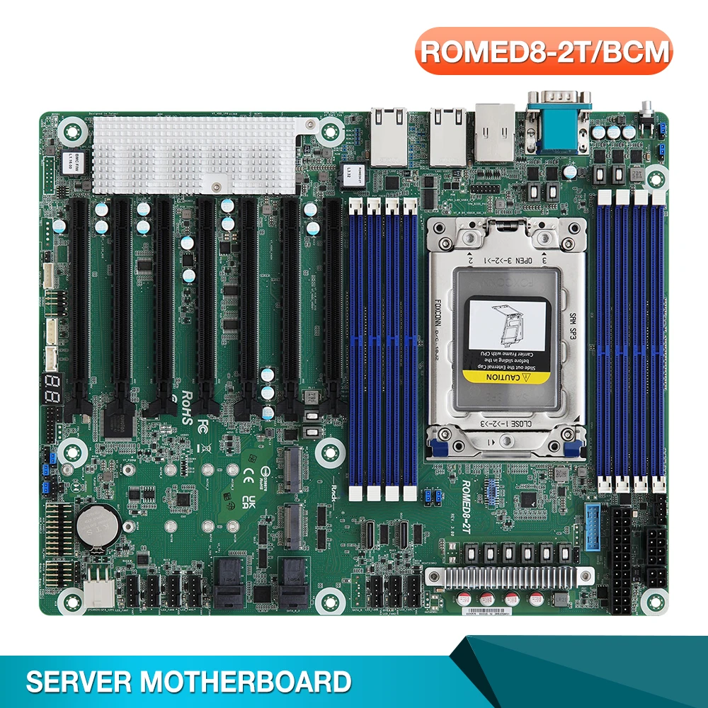 

ROMED8-2T/BCM для серверной материнской платы ASRock поддерживает SP3 (LGA 4094) EPYC 7003 02