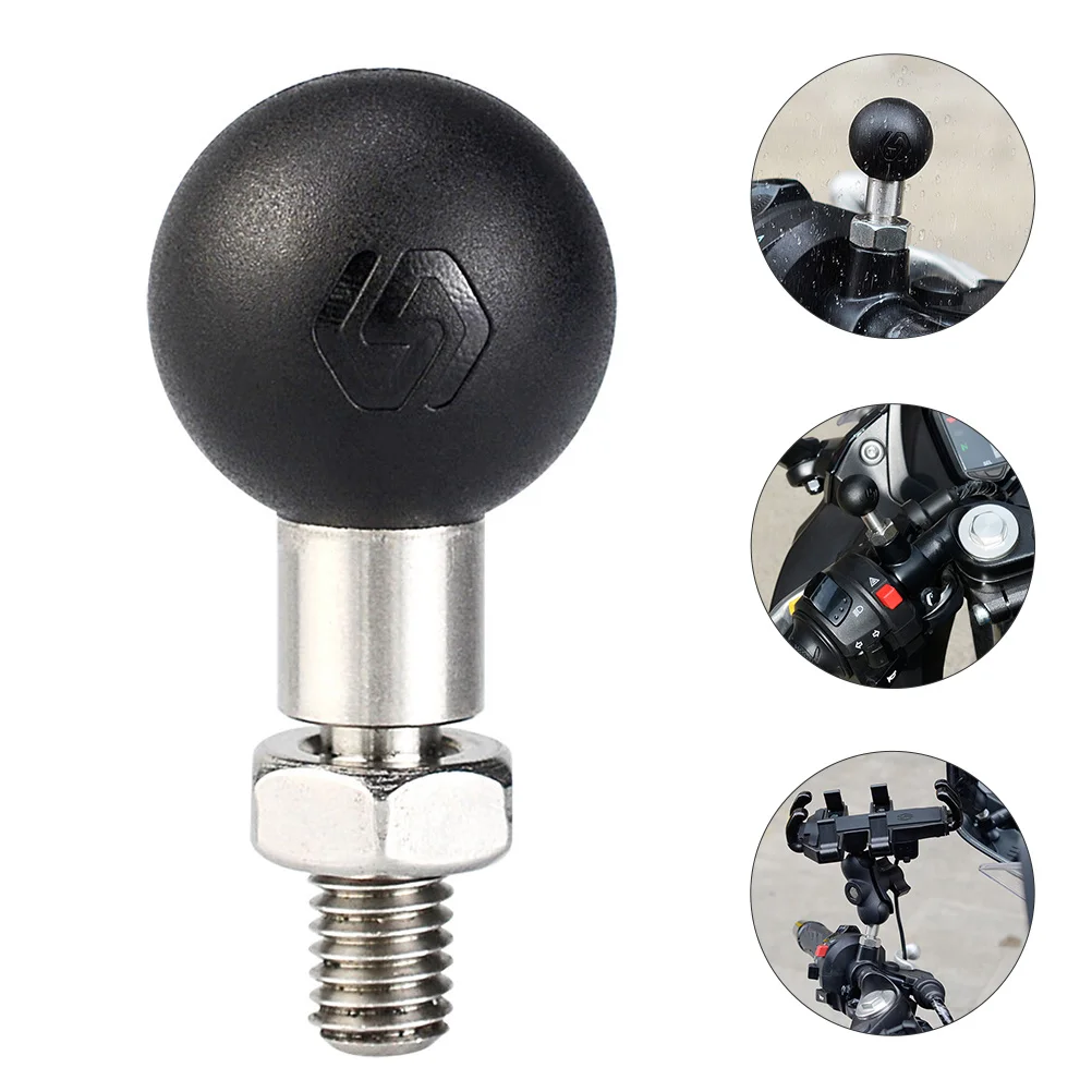 1 قطعة مرآة الرؤية الخلفية المسمار الكرة رئيس الملحقات الفولاذ المقاوم للصدأ المطاط عدم الانزلاق دراجة نارية حامل كاميرا الهاتف دعم الرف #1