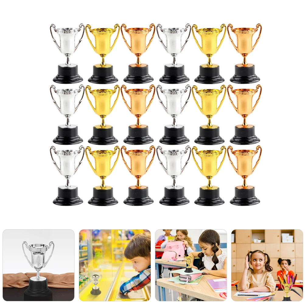 18 Pcs Small Basketball House Mini Simulation Trophy Decorative Ornaments 18pcs Toy Soccer Trophies for Child