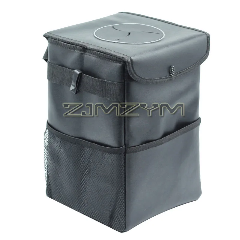 Car Multifunctional Seat Organizer Collapsible Waterproof And Insulated Car Seat Back Storage Bag Closeable Trash Can Bin Dump