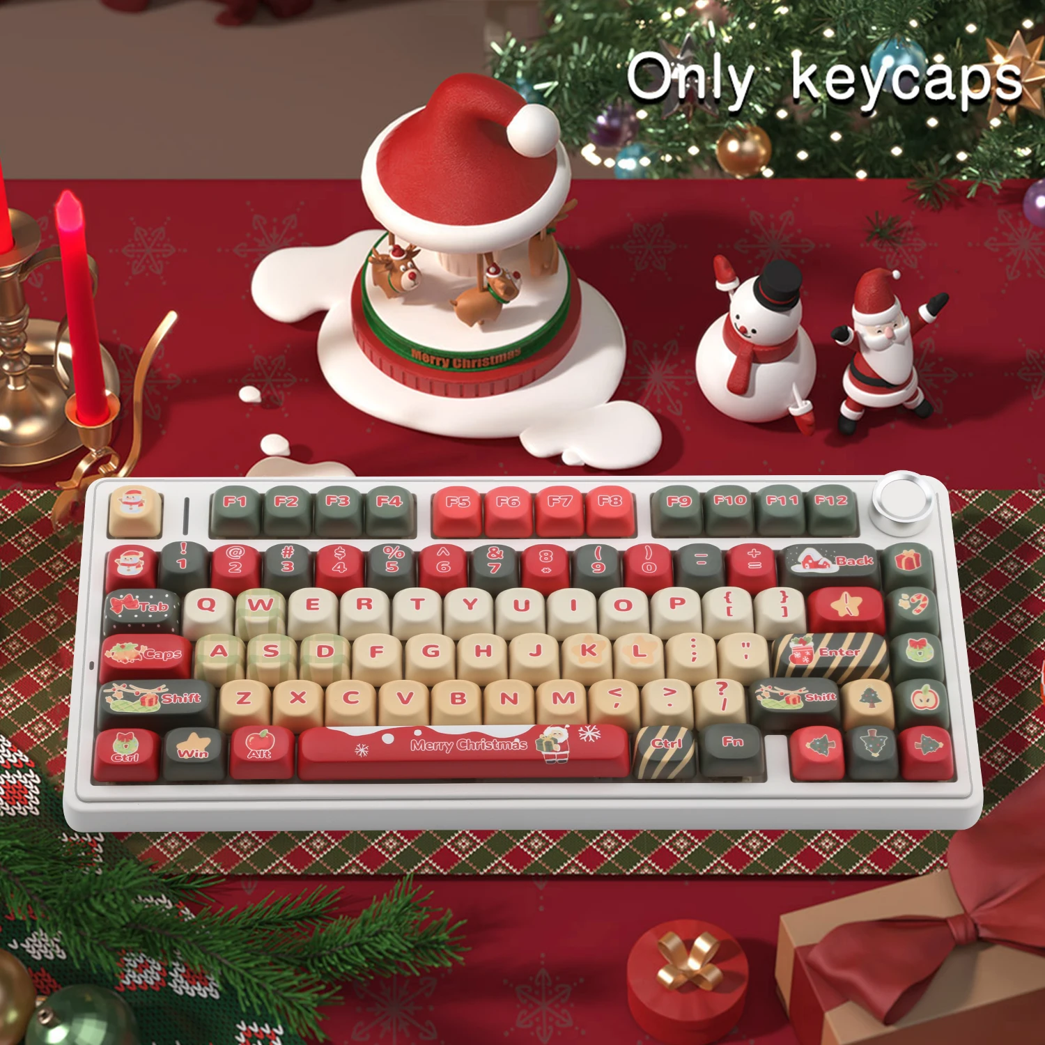 Christmas MOA Round keycaps PBT keycap Set for Girl Custom Keyboard for Gateron Kailh Cherry Mx Switches ISO ANSI Custom Keycaps