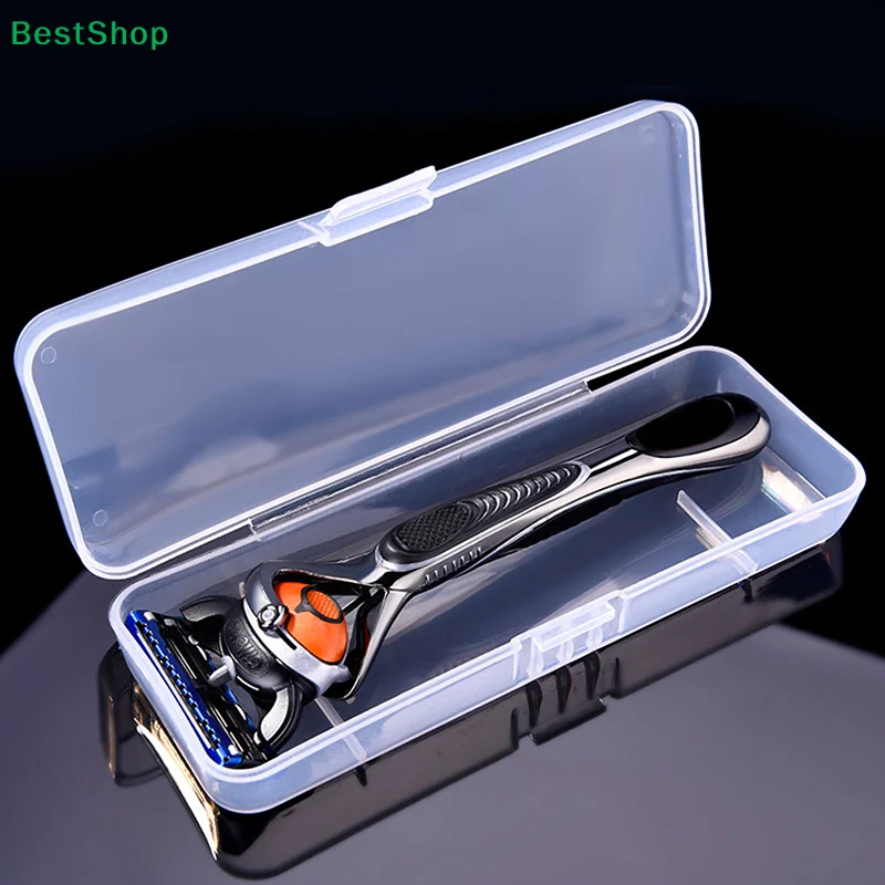 〔AG〕Portable Travel Razor Case - Transparent Plastic Protective Storage Box for Shaving Razors
