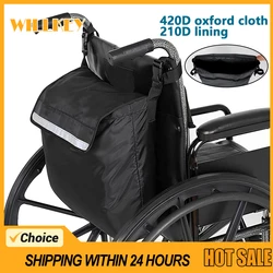 Wheelchair Armrest Storage Bag Waterproof Wheelchair Pouch with Secure Reflective Strip Large Capacity for Wheelchairs Walkers