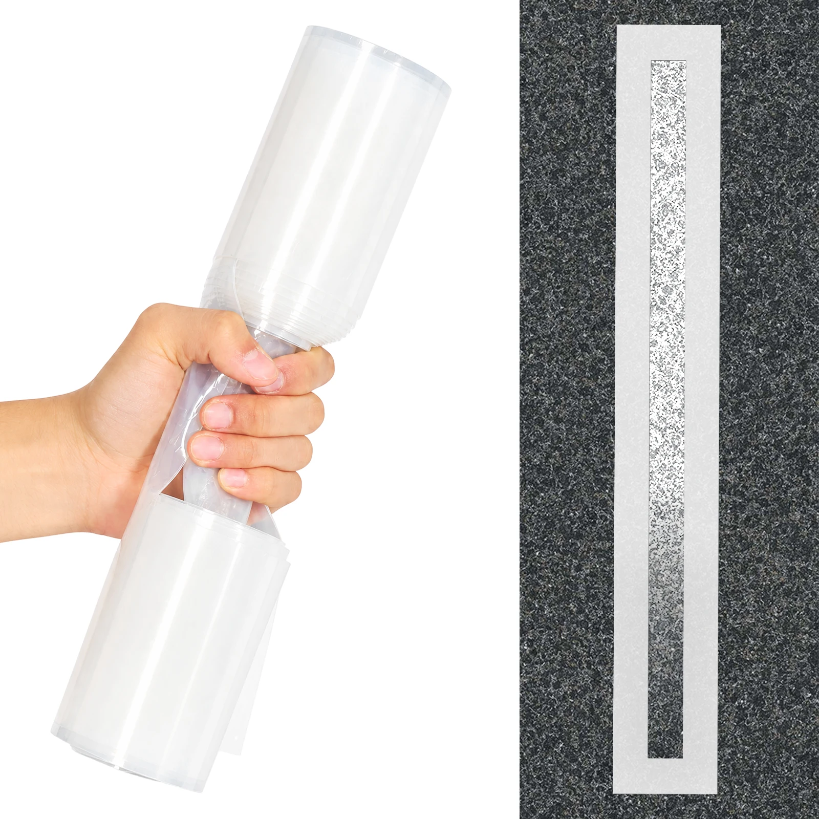 Silicone Parking Lot Line Stencil Foldable Straight Line Template Parking Marking Stencil for Curbs Parking Lot Pavement Line