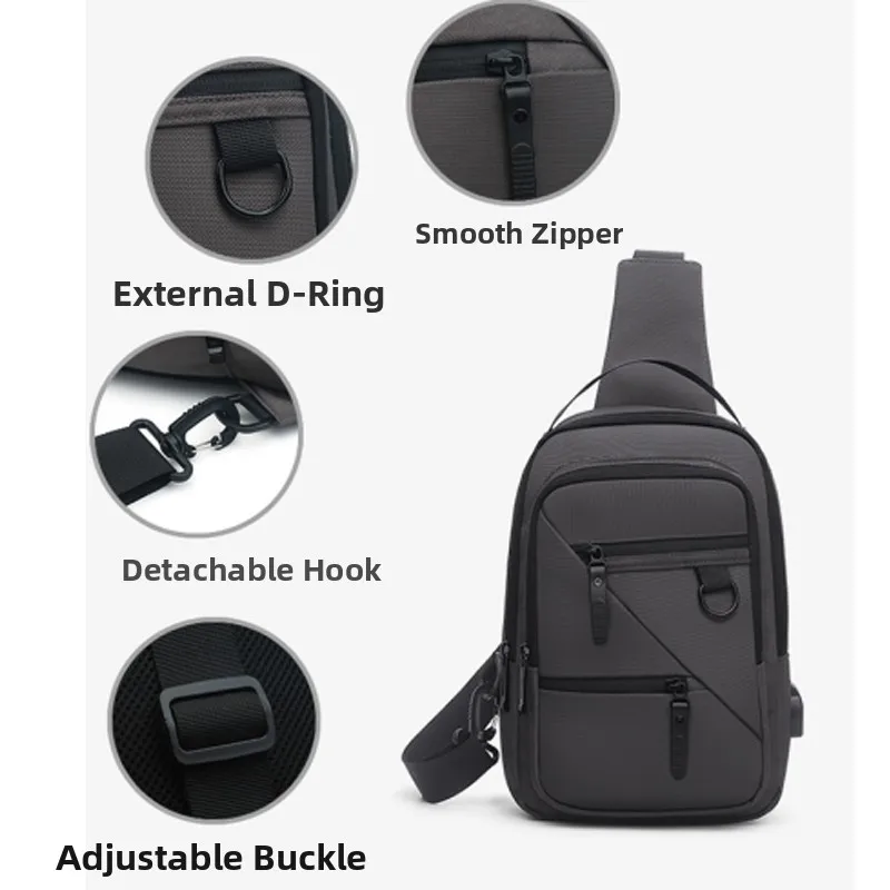 Men's Large Capaci Sports Crossbody Bag Ox Cloth Single oulder Bag Cycling Small Bapa Casual Sle Zipper Closure