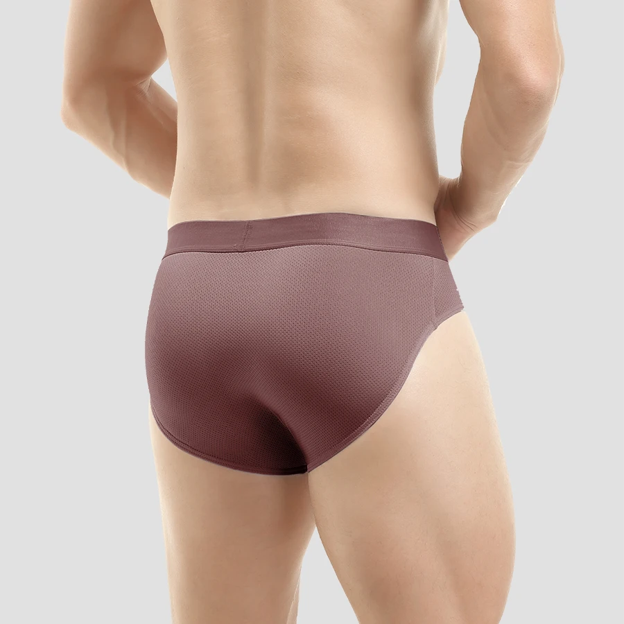 Ice silk underwear for men, breathable mesh triangle pants, summer thin and comfortable triangle short slit