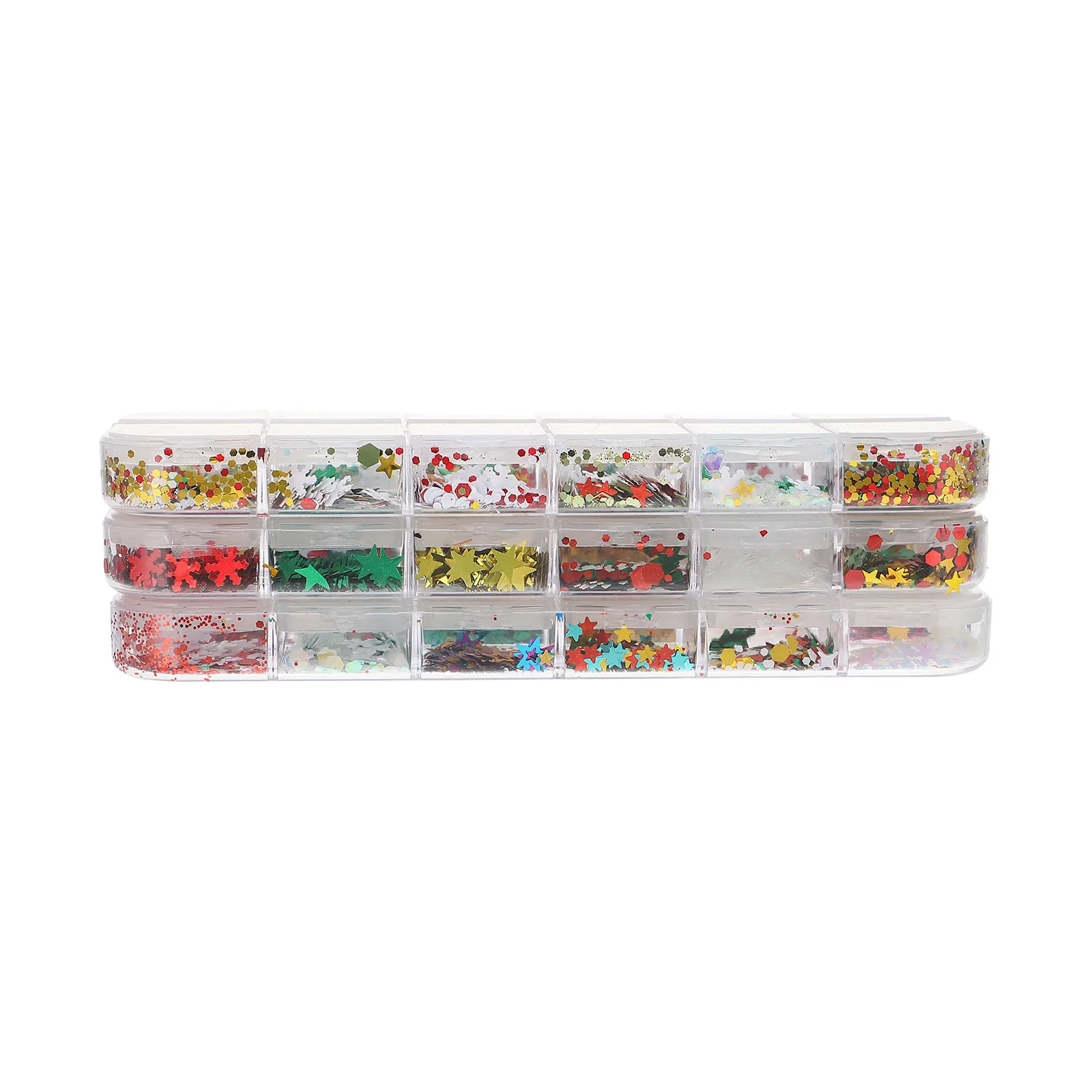 

3 Boxes Nail Art Accessories Sequins Christmas Snowflake Flakes Mix Glitter Confetti
