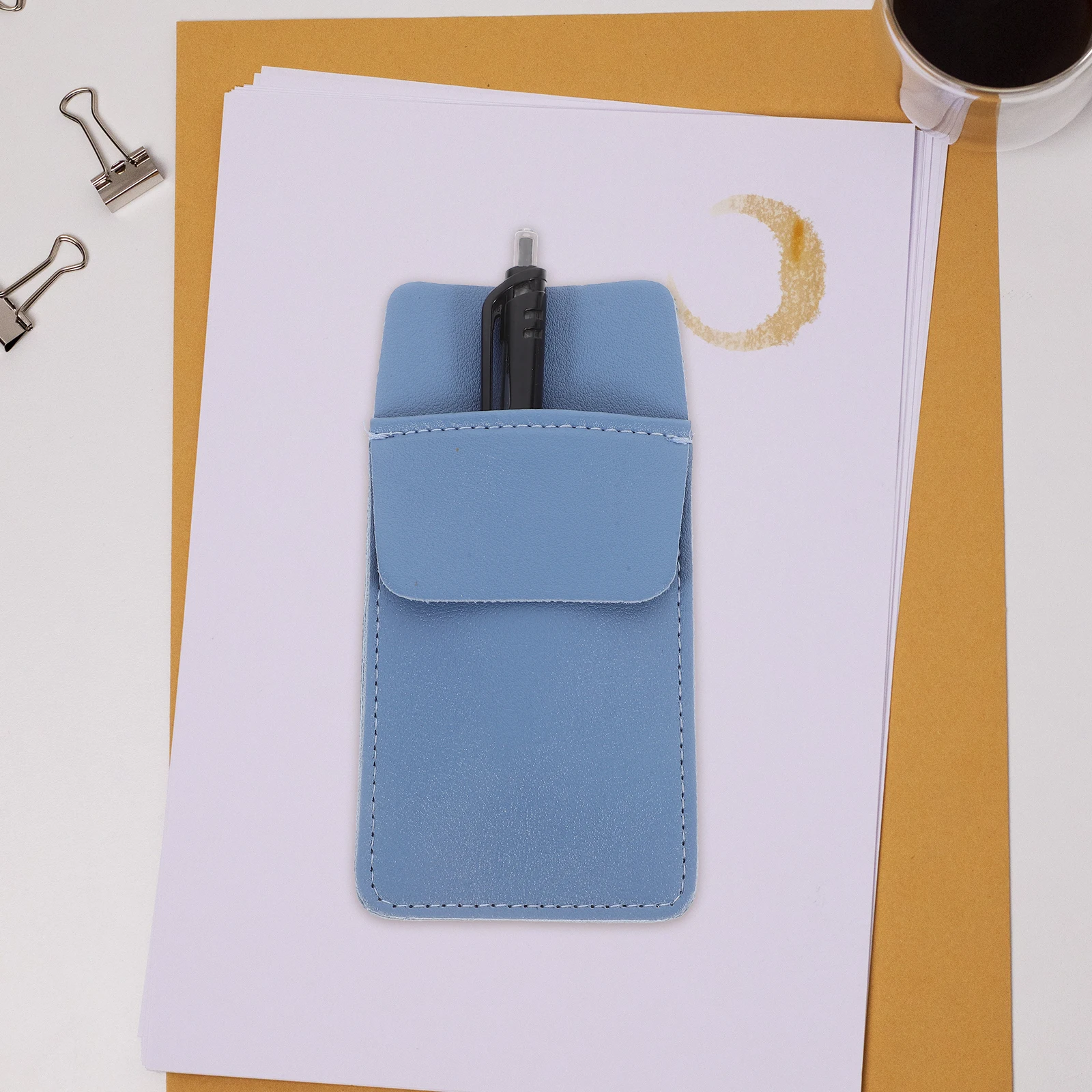 

PU Pocket Protector for Lab Coats Medical Pen Pouch Compact Pen Organizer Pencil Clips Shirt Pocket Nurse Pencil