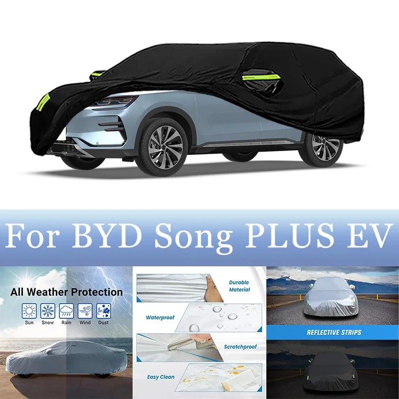 

Для BYD Song PLUS EV автомобильный чехол водонепроницаемый всепогодная защита уличные автомобильные чехлы снегозащитный ветрозащитный