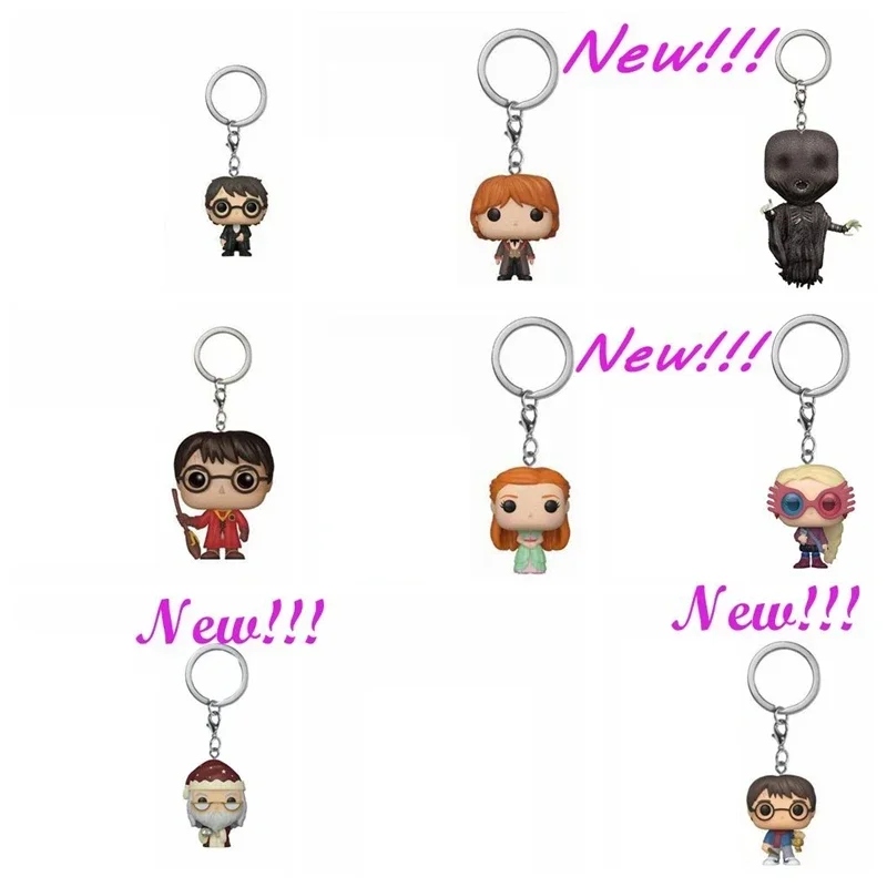 Funko POP Keychain Toy Hermione Ginny Ron Hedwig Snape Fawkes Dementor Luna Lovegood Pocket Pop Key Ring Chain Vinyl Figure Toys