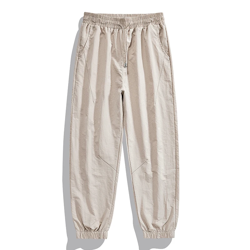 New Summer Men'S Thin Breathable Sports Pants Korean Version Fashionable Youth Casual Loose Outdoor Quick Drying 9-Point Trouser