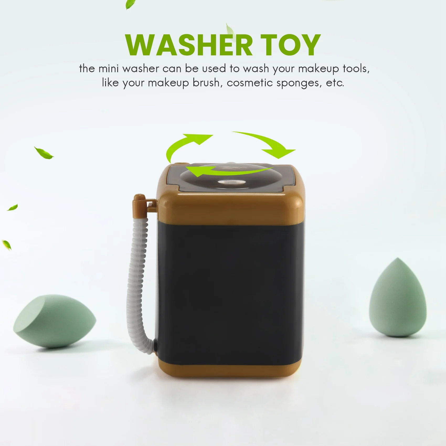 Multifunction Gold Blender Washing Machine Kids Washing Machine Toy Beauty Sponge Brushes Makeup Brush Cleaning Electric Wash