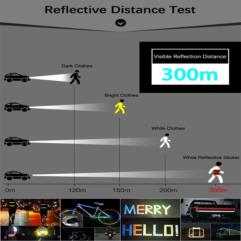 8 أمتار عجلات دراجة تعكس MTB الدراجة عاكس ملصق شريط إضاءة طويل للدراجات تحذير السلامة دراجة عجلة ديكور