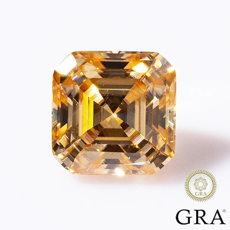 MOJY D VVS1 Color Loose Moissanite Stone Asscher Cut 0.5~7.0ct Gemstones for Diamond Ring with GRA Certificate Precious Gems