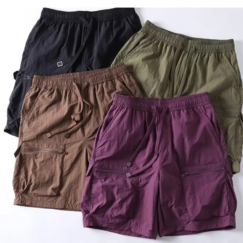 Picture 3: Summer Men's Casual Outdoor Beach Four-Quartered Shorts Loose Fit Straight Leg Workwear Pants Quick Dry Multi-Pocket Design