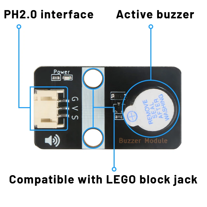 Active/Passive Buzzer Module High/Low Level Trigger Buzzer Control Board Sound Sensor Ph2.0 Interface for Arduino New DIY Kit