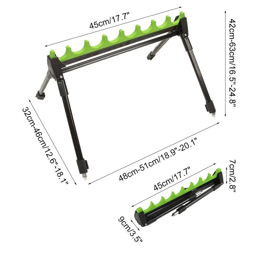 Soporte trípode telescópico plegable para caña de surfcasting - imagen 2