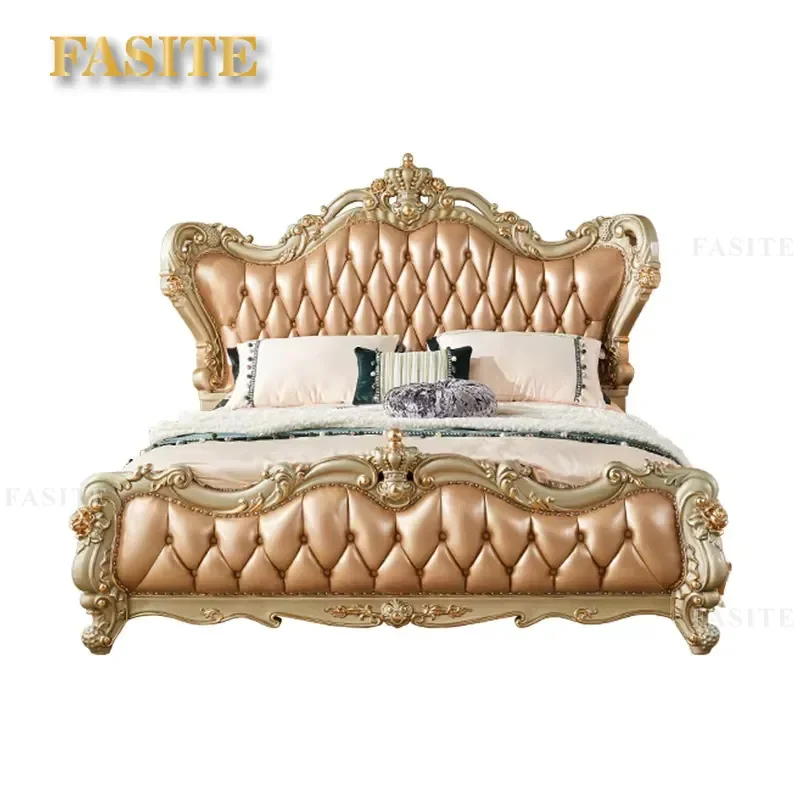 American Classical Luxury Italy Style-French Royal Style Luxury Bed Room Set Antique Royal Style Bed Set