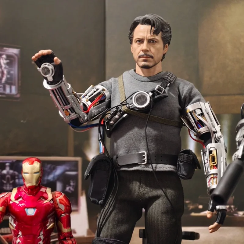 Коллекционная фигурка HT Тони Старка Железный человек 6 (версия Mech Test) Специальное издание MMS582 581B с LED-подсветкой, реактором Arc и маской Mark II