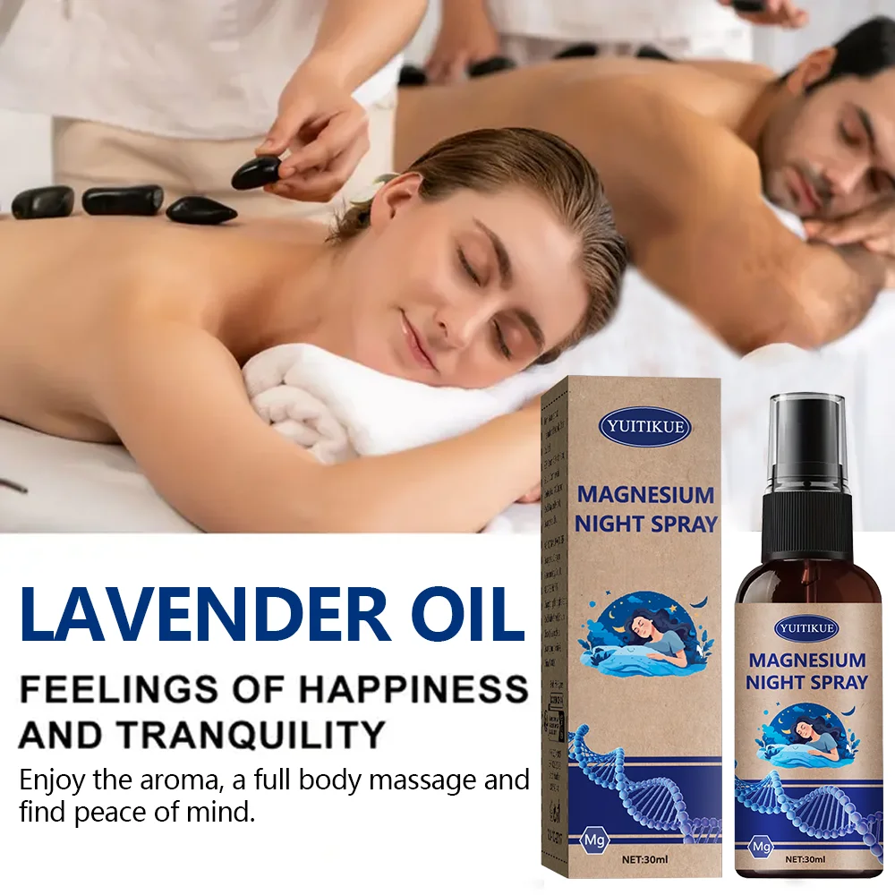 UITIKUE بخاخ استرخاء المغنيسيوم 30 مل - زيت اللافندر للتدليك والنوم، تركيبة نباتية، العناية بالبشرة اللطيفة