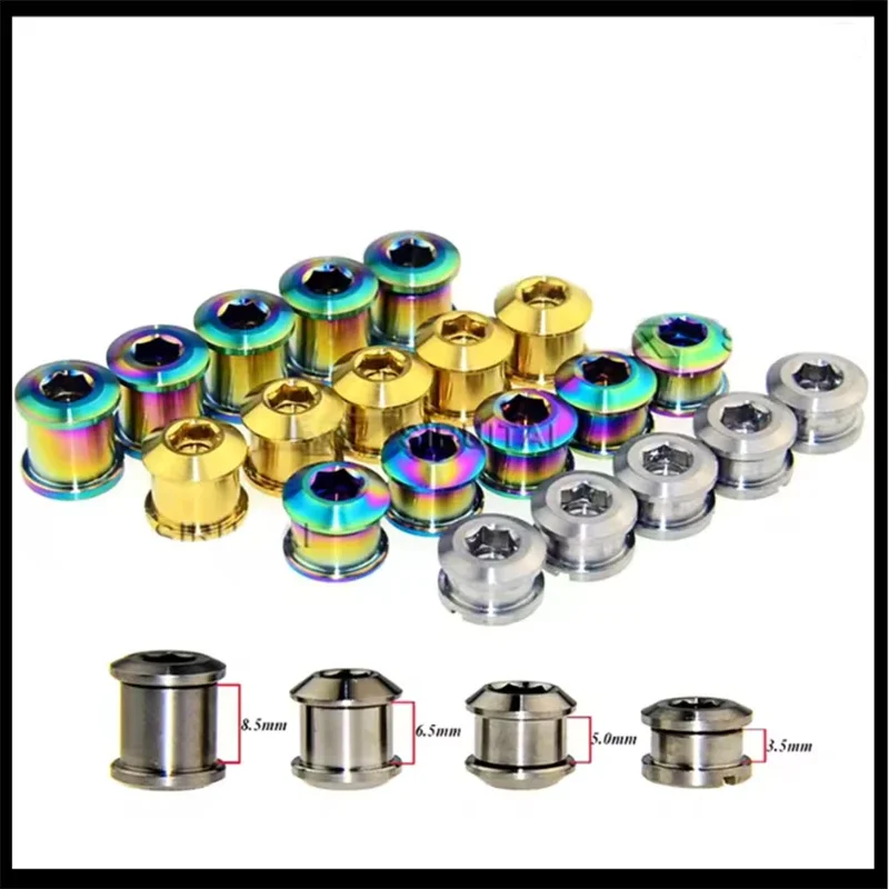 1pcs Titanium Alloy Tooth Disk Screw Bicycle Chainwheel Screws Single Chainring Bolts Dental Plate For Road Bike Crankset Part