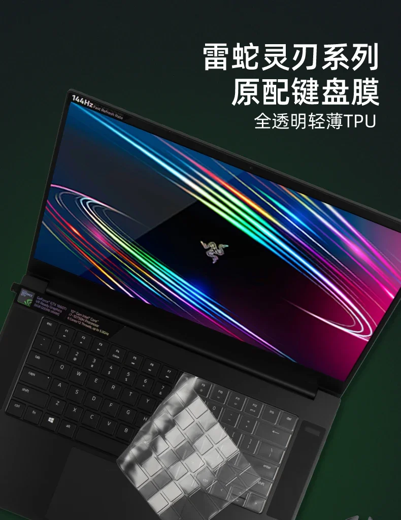 High Clear Transparent Tpu Keyboard Cover For 2020-2021 Razer Blade 15 /Blade PRO 17 (Does not fit optical keyboard)