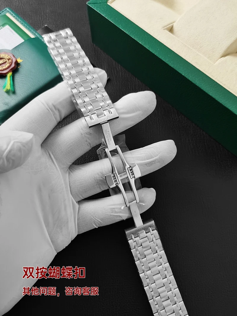 FUYIJIA 남성 맞춤형 T-iss-ot T059 오리지널 시계 밴드, 20mm 곡선 인터페이스, 316L 스테인리스 스틸 스트랩, 나비 버클 팔찌