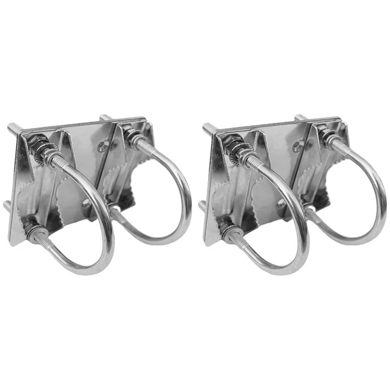 

2X Universal Mount U-Bracket For Starlink Dish,Heavy U-Bolt Clamp Bracket,Roof Mast To Pole To Pipe Mounting Adapter
