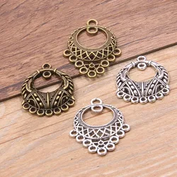 10Pcs 2 Styles 2 Color Zinc Alloy Necklace Charm Jewelry Fashion DIY Hollow Round Connector Pendant For Marking Find