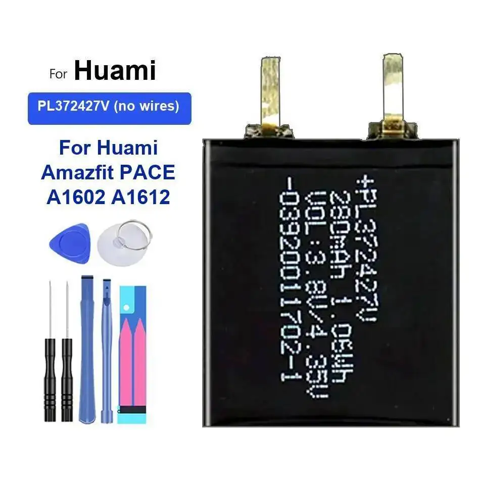 PL372427V Li-ion Battery For Huami Amazfit Pace A1602 A1612 372427 Smart Watch