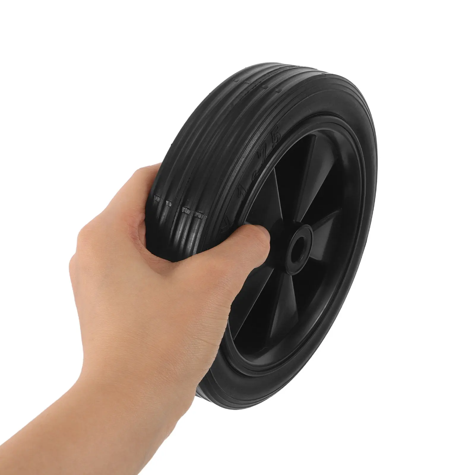 Solid Rubber Wheels 7 Inch Flat-Free Tire Generator Replacement Parts Anti-Slip Utility Cart Caster Heavy Duty Puncture Proof