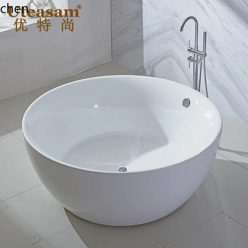 HXL Freestanding Acrylic Round Double Person Surfing Massage Bathtub Colorful Bathtub Basin