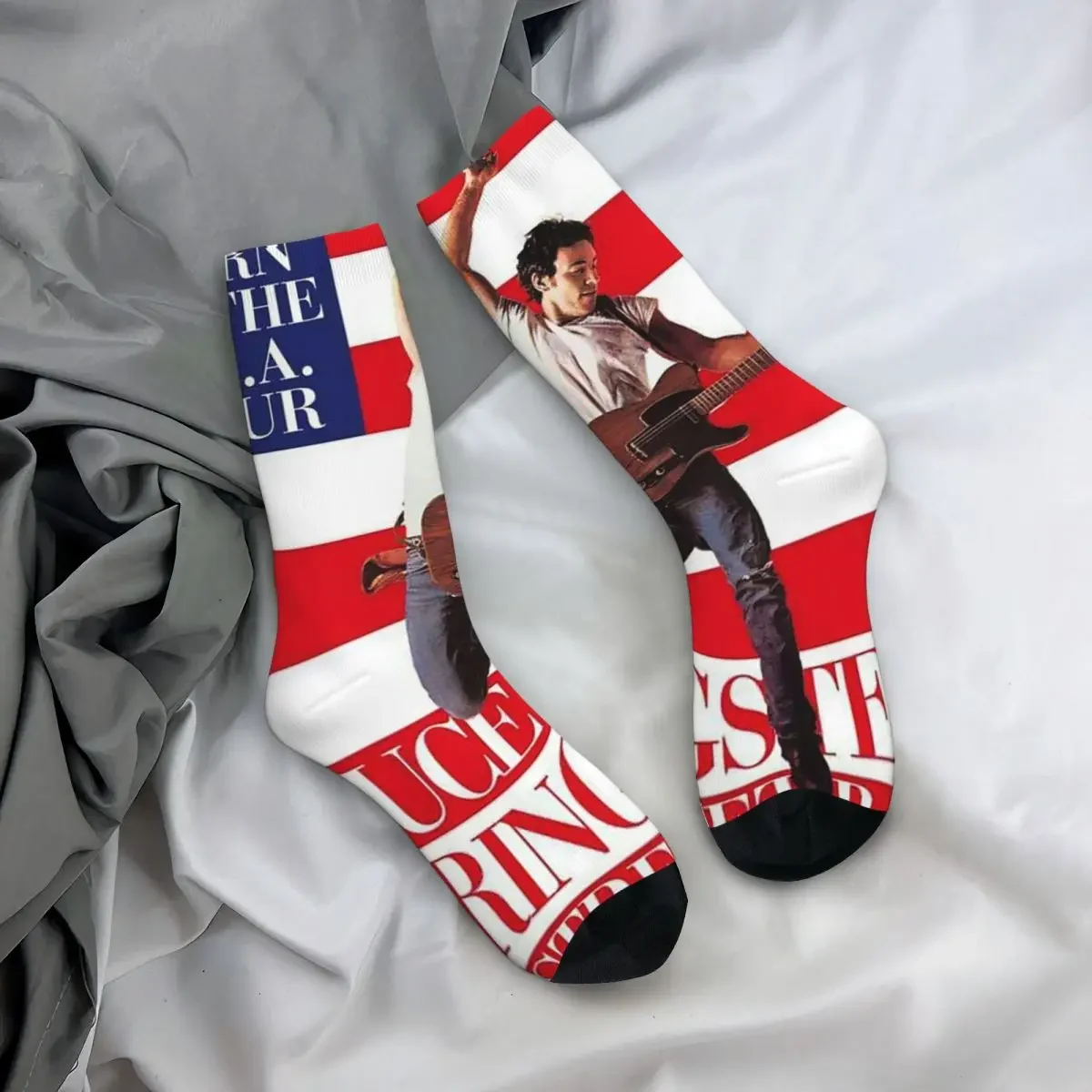 

All Seasons Crew Stockings Bruce Springsteen 2024 World Tour Rock Music Socks Crazy Hip Hop Long Socks for Valentine's Day Gifts