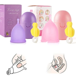 Ensemble de Coupe Menstruelle en Silicone, Portable, Stérélisateur, Boîte de Désinfection