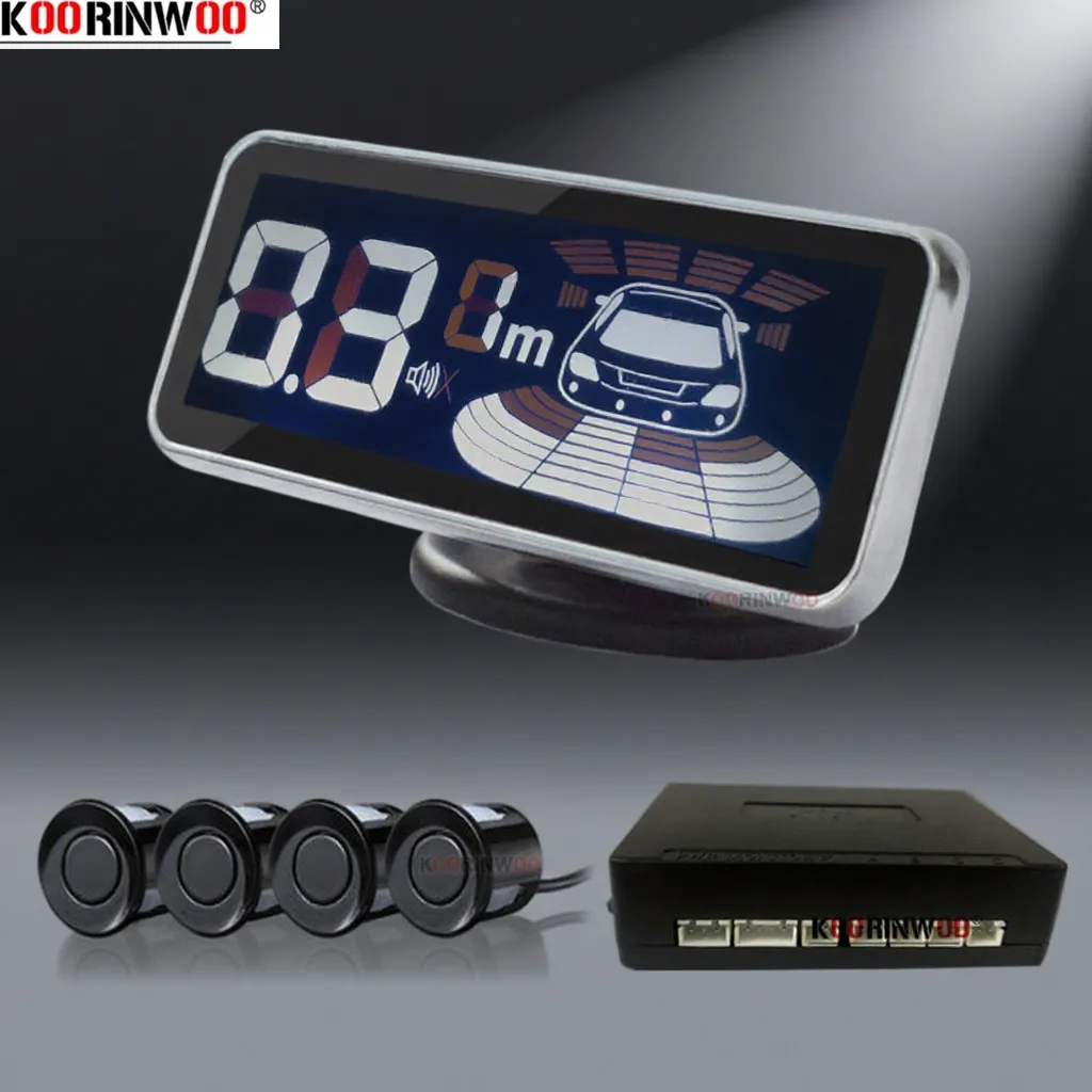 OOWLIVEE Car Parking Sensor Human Voice/ Beeper Sounds / Mute Switch LCD Screen Parktronic Smart System For Cars Radars Detector