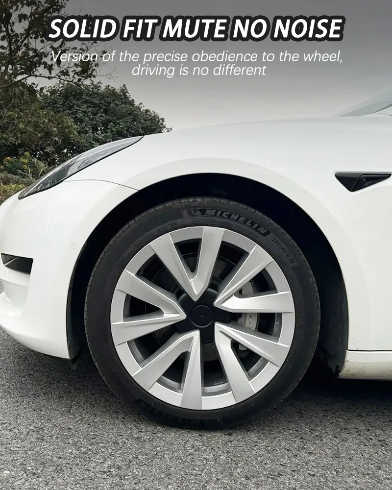 4PCS HubCap 18 Inch Performance Wheel Caps Automobile Replacement Hub Cap Full Rim Cover Accessories for Tesla Model 3 2018-2023