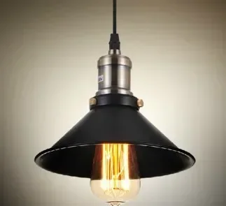 Black iron industrial caged filament metal shade aged steel black finished edison pendant lamp