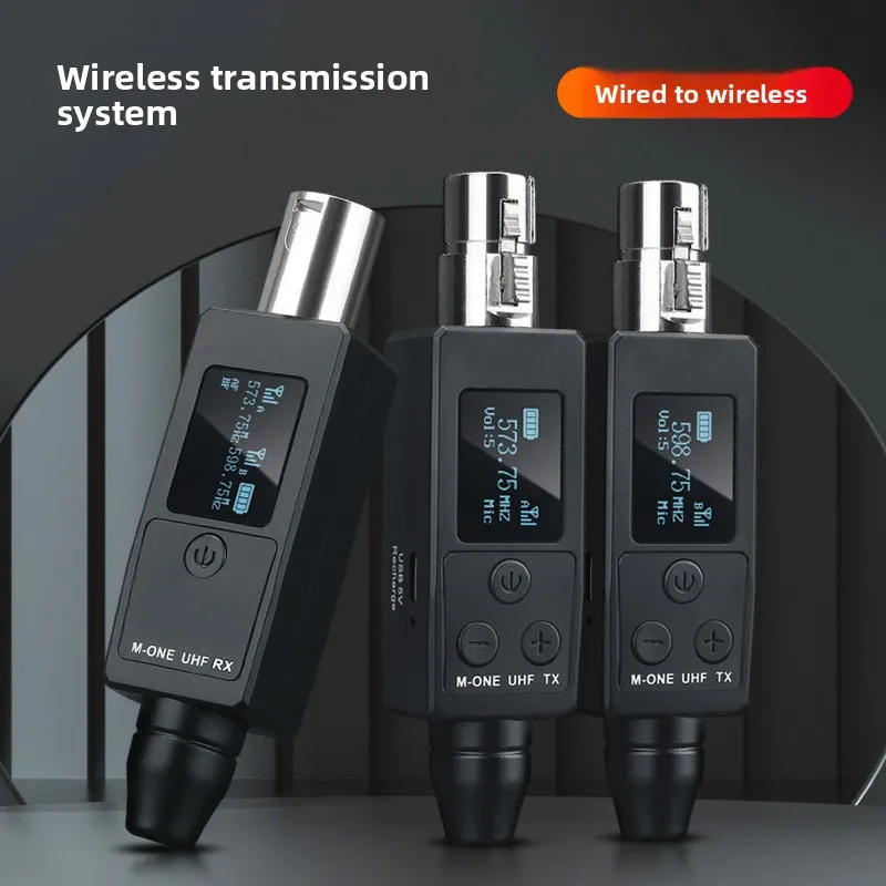 Microphone Wireless Connection System Professional Wired to Wireless Microphone Transmitter Receiver One to Two