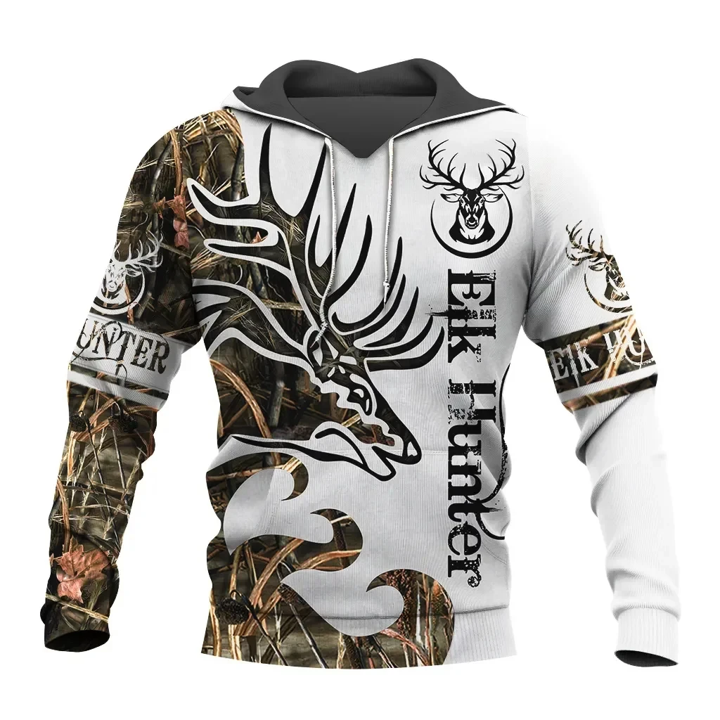 

3D printed clothing Boar Hunter men's hoodie Animal Hunting Camo Tattoo pullover Harajuku casual ELK Hunter sweatshirt