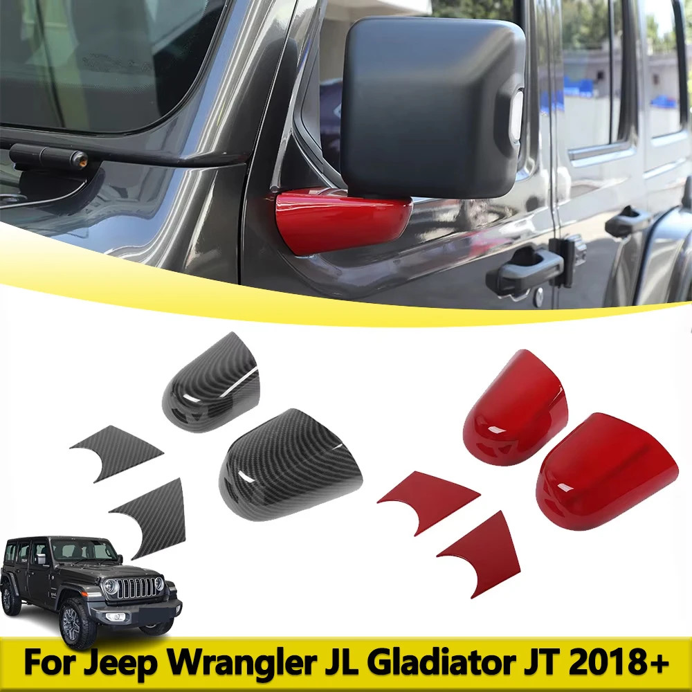 

Rearview Mirror Base Holder Cap Cover Trim for Jeep Wrangler JL Gladiator JT Sahara 4XE 2018-2024 Car Decoration Accessories