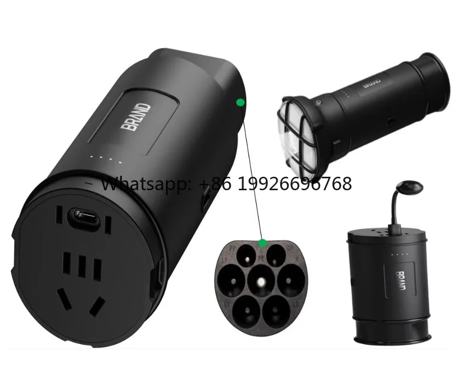 

V2L Type2 16A 7KW Smart GBT Portable EV Discharge Adapter with USB New