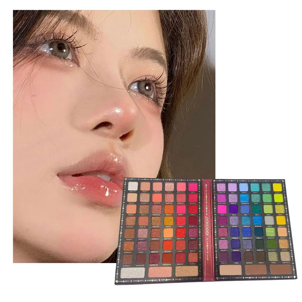 Paleta de sombras de ojos, maquillaje de escenario en tono tierra nacarado mate de 90 colores, juego exquisito, resistente al agua de 90 colores J9o3