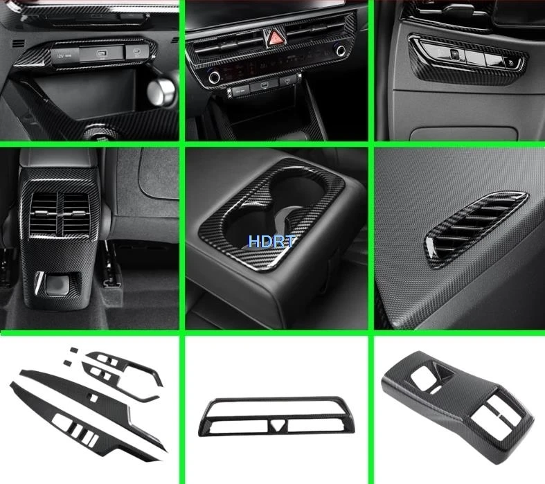 Car Styling Gear Window Control Panel Air Vent Outlet Rear USB Front Water Cup Carbon Fiber Interior Kit Fit For Kia Niro 2022 +