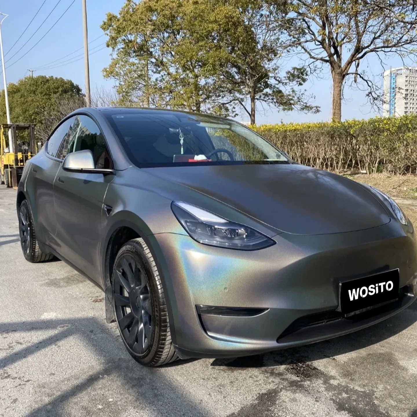 PET Matte Iridescent Laser Grey Car Wrap Film Satin Color Change Vinyl Anti-Scratch Bubble-Free Auto Styling Factory Direct