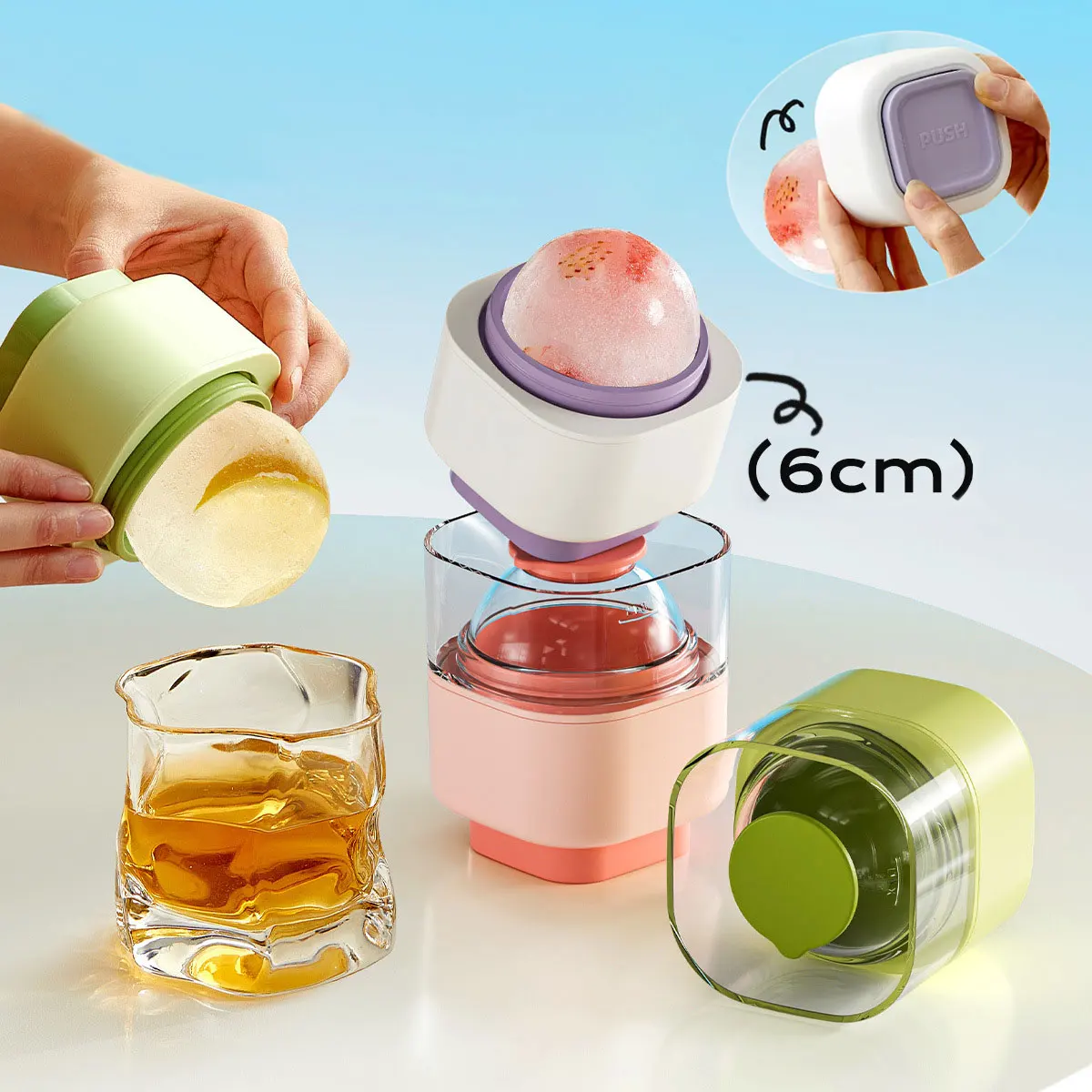 

Silicone Round Ice Hockey Mold Maker Large DIY Ice Ball Mold Whiskey Ice Tray Mould Tools Suitable For Bar Home Kitchen Supplies