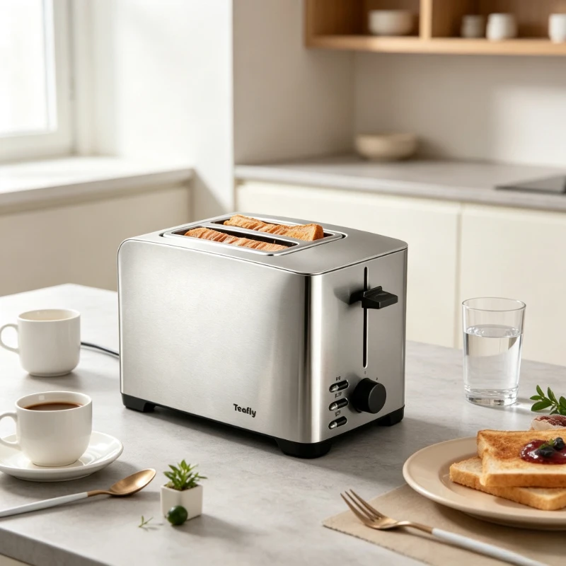 Stainless Steel 2 Slice Toaster Defrost Reheat Browning Control Wide Slot Bread Toaster for Home Kitchen Breakfast Use 토스터