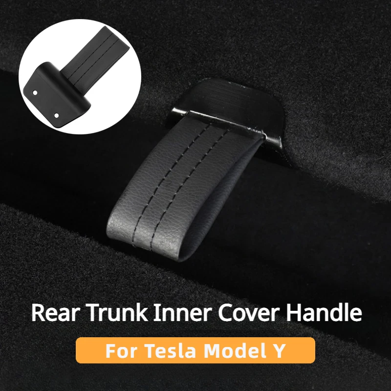 Trunk Handle for Tesla Model Y Car Rear Trunk Inner Cover Handle Boot Plate Pull Rope Straps Tidying Organizer Car Accessories