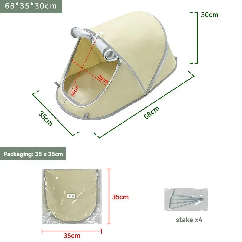 Portable Pop Up Dog Tent Sun Protection Breathable Waterproof Pet House Bed For Small Medium Dogs Foldable Outdoor Camping view 6