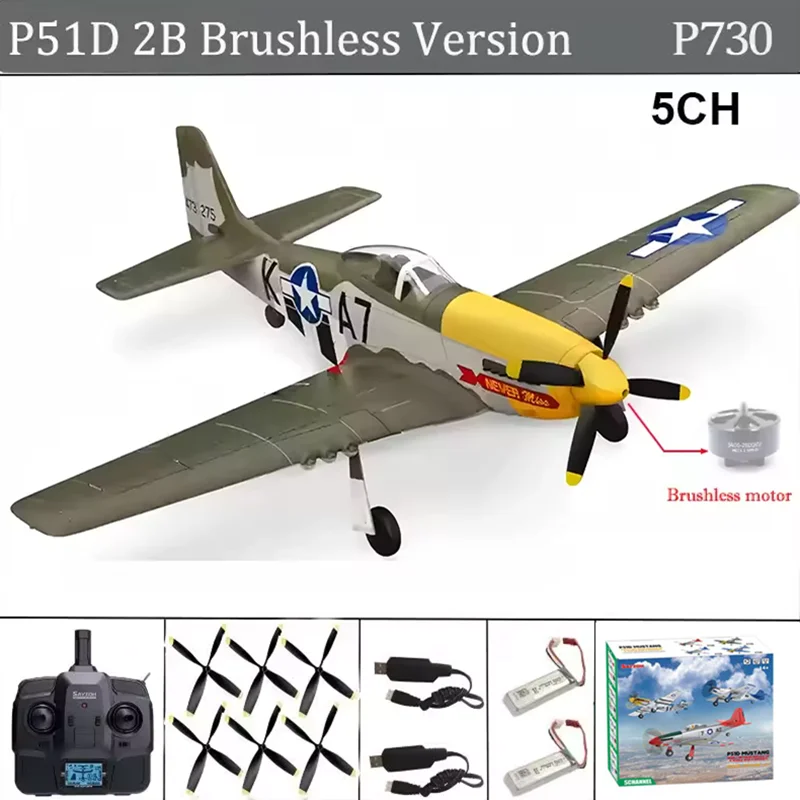 RC Plane 5CH 3D/6G Fixed-wing RC Airplane P51D Mustang RTF for Adults Beginners Easy to Fly Removable Brushless Fighter Helicopt