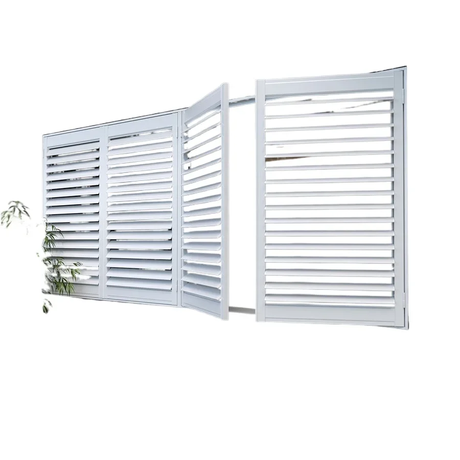 Factory Wholesale USA Europe Australia Jalousie Louver Window Sliding 3.5 Inch Aluminum Outdoor Plantation Shutters